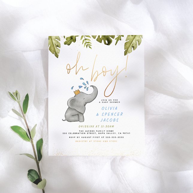 Papier Budget Oh mon garçon ! Baby shower jaune et bleu é (Créateur téléchargé)