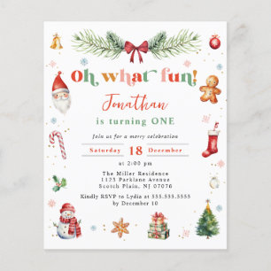 Papier Budget Oh What Fun 1er Noël coloré Anniversaire
