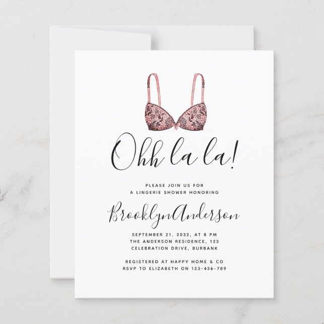 Papier BUDGET Ohh La La Lingerie Douche Invitation (Devant)