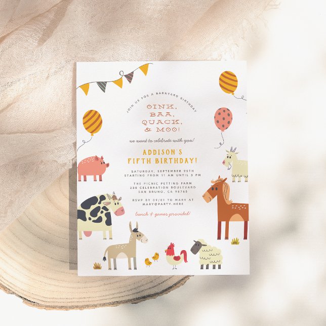 Papier Budget Oink Baa Quack Animaux de ferme Anniversair (Créateur téléchargé)