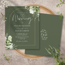 Papier Budget Olive Green Floral Gold Arch Mariage Invita