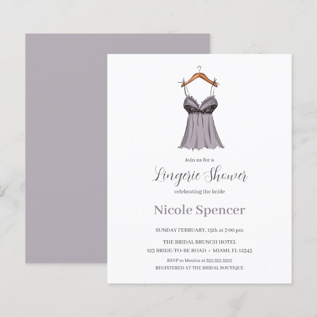 Papier BUDGET Ooh La La Lingerie Robe Bridal SHOWER (Devant / Derrière)