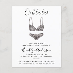 Papier BUDGET Ooh La Lingerie Douche Invitation