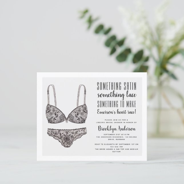 Papier BUDGET Ooh La Lingerie Douche Invitation (Debout devant)