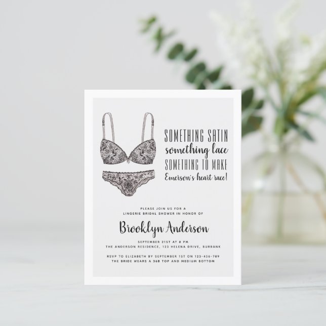 Papier BUDGET Ooh La Lingerie Douche Invitation (Debout devant)