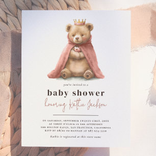 Papier Budget Ourson Royal Princesse Fille Baby Shower