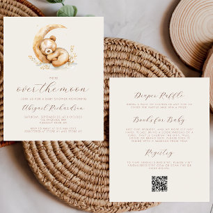 Papier Budget Over the Moon Ours Code QR Baby Shower