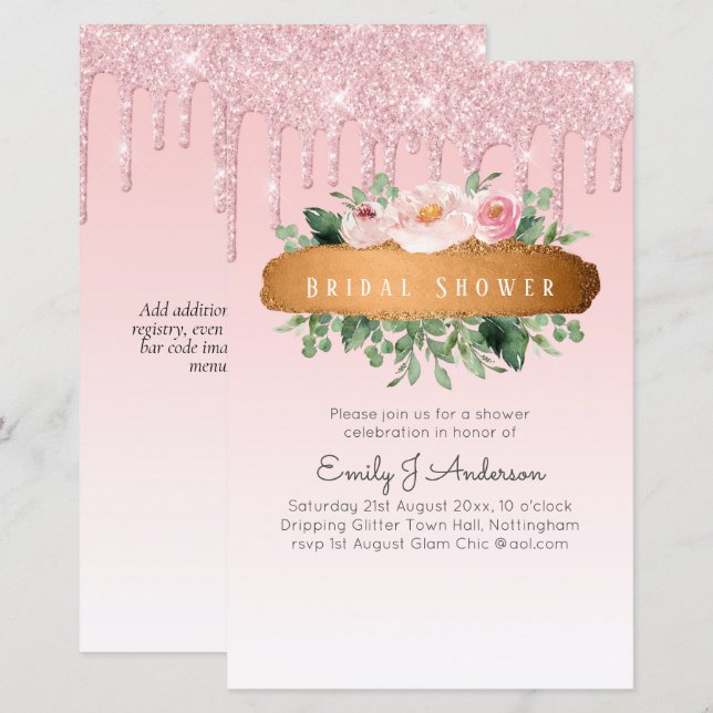 Papier BUDGET Paillettes Poudre de Fée Floral Féminin Ent (Devant / Derrière)