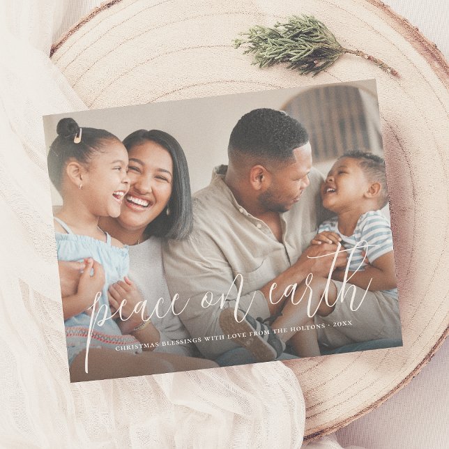 Papier Budget Paix sur Terre Photo Noël (Créateur téléchargé)
