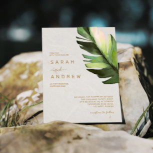 Papier Budget Palm Leaf Faire-part de mariage tropicale
