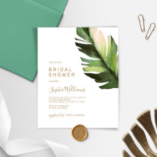 Papier Budget Palm Leaf Tropical Bridal Shower Invitation