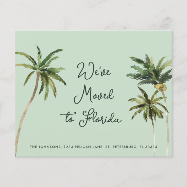 Papier Budget Palm Trees écriture manuscrite Nouvelle car (Devant)