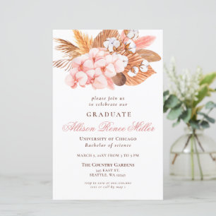 Papier Budget Pampas Blush Graduation Party Invitation