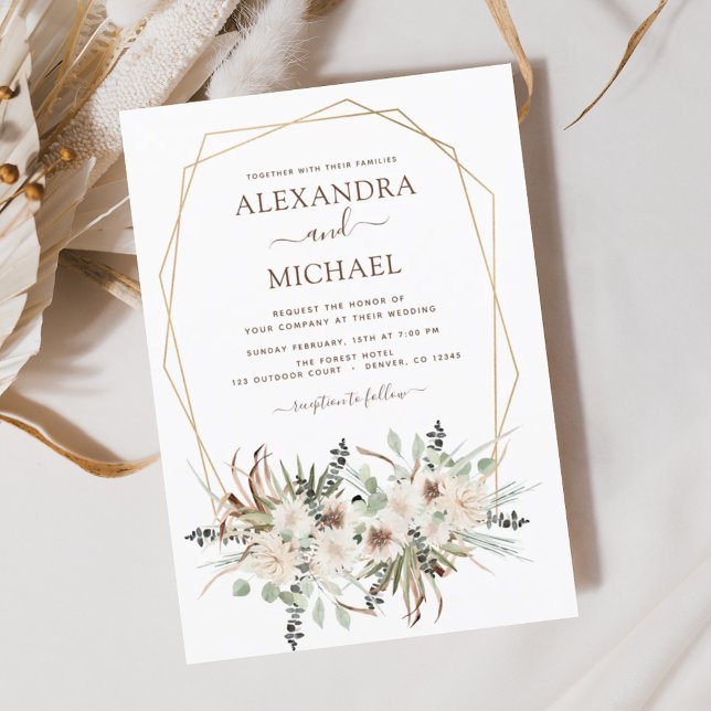 Papier Budget Pampas Boho Eucalyptus Mariage (Créateur téléchargé)
