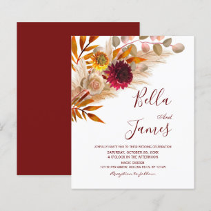 Papier Budget Pampas Grass automne Foliage Mariage Invita