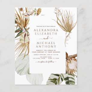 Papier Budget Pampas Grass Bohême Photo Boho Mariage