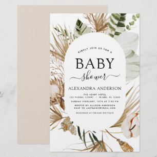Papier Budget Pampas Grass Boho Baby shower tropical
