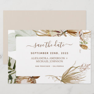 Papier Budget Pampas Grass Boho Enregistrer la date