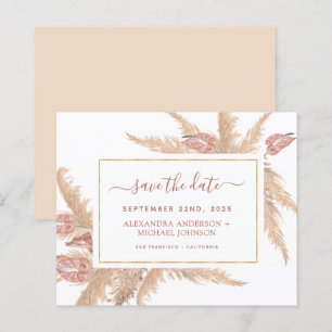 Papier Budget Pampas Grass Boho Enregistrer la date