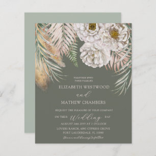 Papier Budget Pampas Grass & Floral Sage Mariage vert