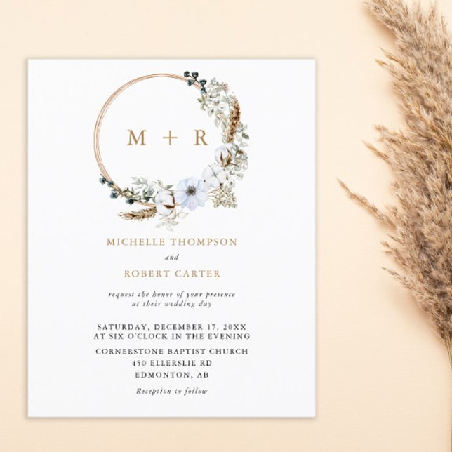 Papier Budget Pampas Grass Mariage Boho Terracotta (Créateur téléchargé)