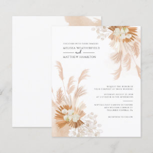 Papier Budget Pampas Grass Terracotta Palm Invitation