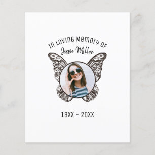 Papier Budget Papillon ailes Photo Memorial Invitation
