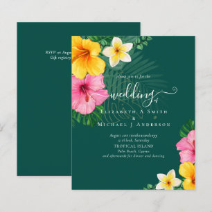 Papier BUDGET Paradis tropical Plage Mariage Florales