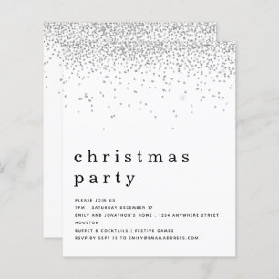 Papier Budget Parties scintillant Argent Invitation de fê