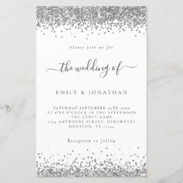 Papier Budget Parties scintillant argent Mariage blanc In