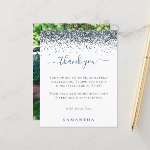 Papier Budget Parties scintillant bleue Photo Quinceanera