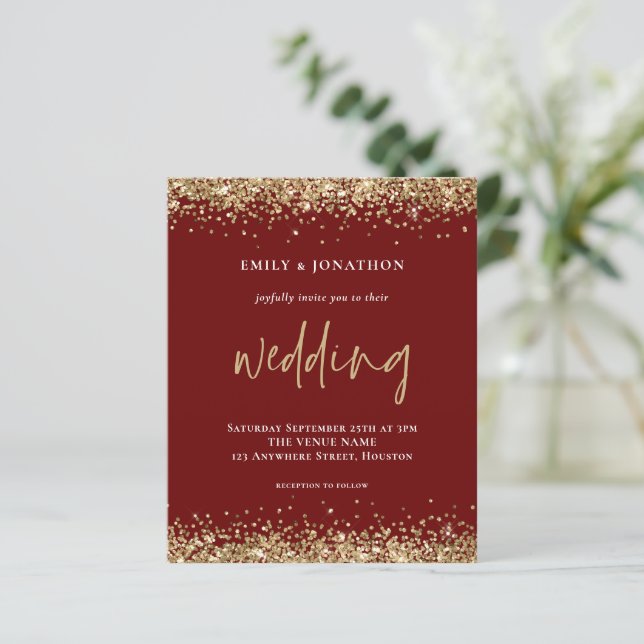 Papier Budget Parties scintillant or Mariage Bourgogne In (Debout devant)