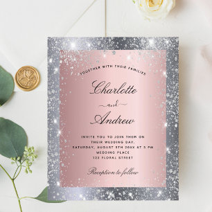 Papier Budget parties scintillant rose argent élégant mar