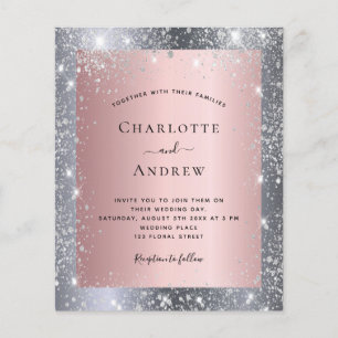 Papier Budget parties scintillant rose argent élégant mar