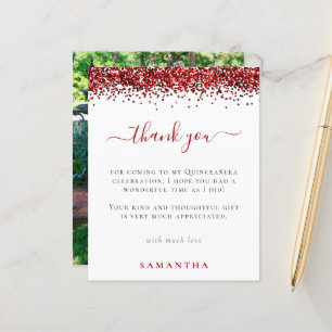 Papier Budget Parties scintillant rouge Photo Quinceanera