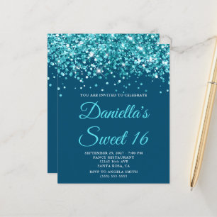 Papier Budget Parties scintillant Turquoise Océan Bleu Do