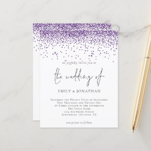 Papier Budget Parties scintillant violet Faire-part de ma