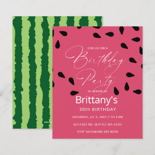 Papier Budget pastèque été fête d'anniversaire invitation