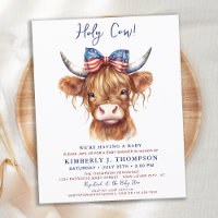 Budget Patriotic Highland Baby shower de vache Inv