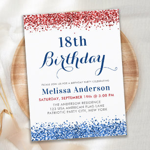 Papier Budget Patriotique Rouge Bleu Bleu Parties scintil