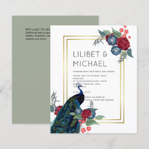 Papier BUDGET Peacock Bleu Bourgogne Mariage de automne d