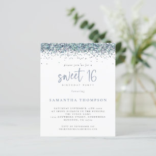Papier Budget Peacock Blue Parties scintillant Sweet 16 I