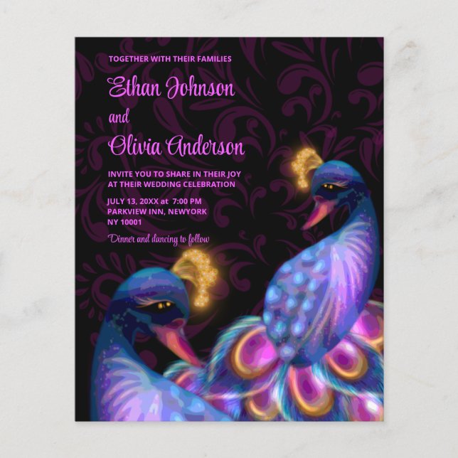 Papier Budget Peacock Jewel Tones Floral Moody violet (Devant)