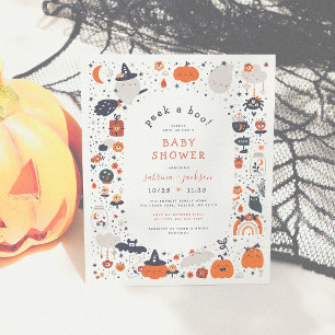 Papier Budget Peak A Boo Halloween Orange Baby shower