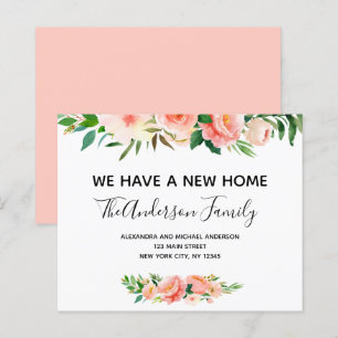 Papier Budget Pêcher Corail Floral Moving Faire-part
