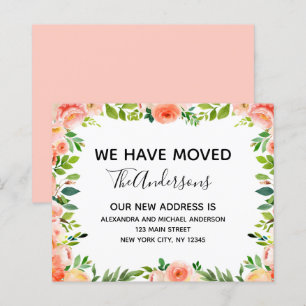 Papier Budget Pêcher Corail Floral Moving Faire-part