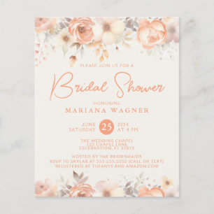 Papier Budget Pêcher les fleurs beiges sur la Fête des ma