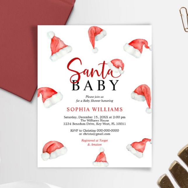 Papier Budget Père Noël Baby Christmas Baby shower Invita (Créateur téléchargé)