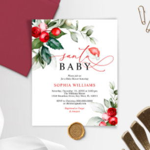 Papier Budget Père Noël Baby Christmas Baby shower Invita