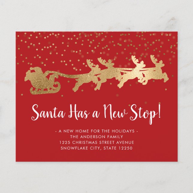 Papier Budget Père Noël Nouveau Stop Reindeer Red Holiday (Devant)